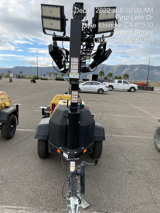2022 Allmand NLV3GR (4) LED Light Fixture 350W, 23' Vertical Mast, 3kW Prime, Towable, ES Decals, T3