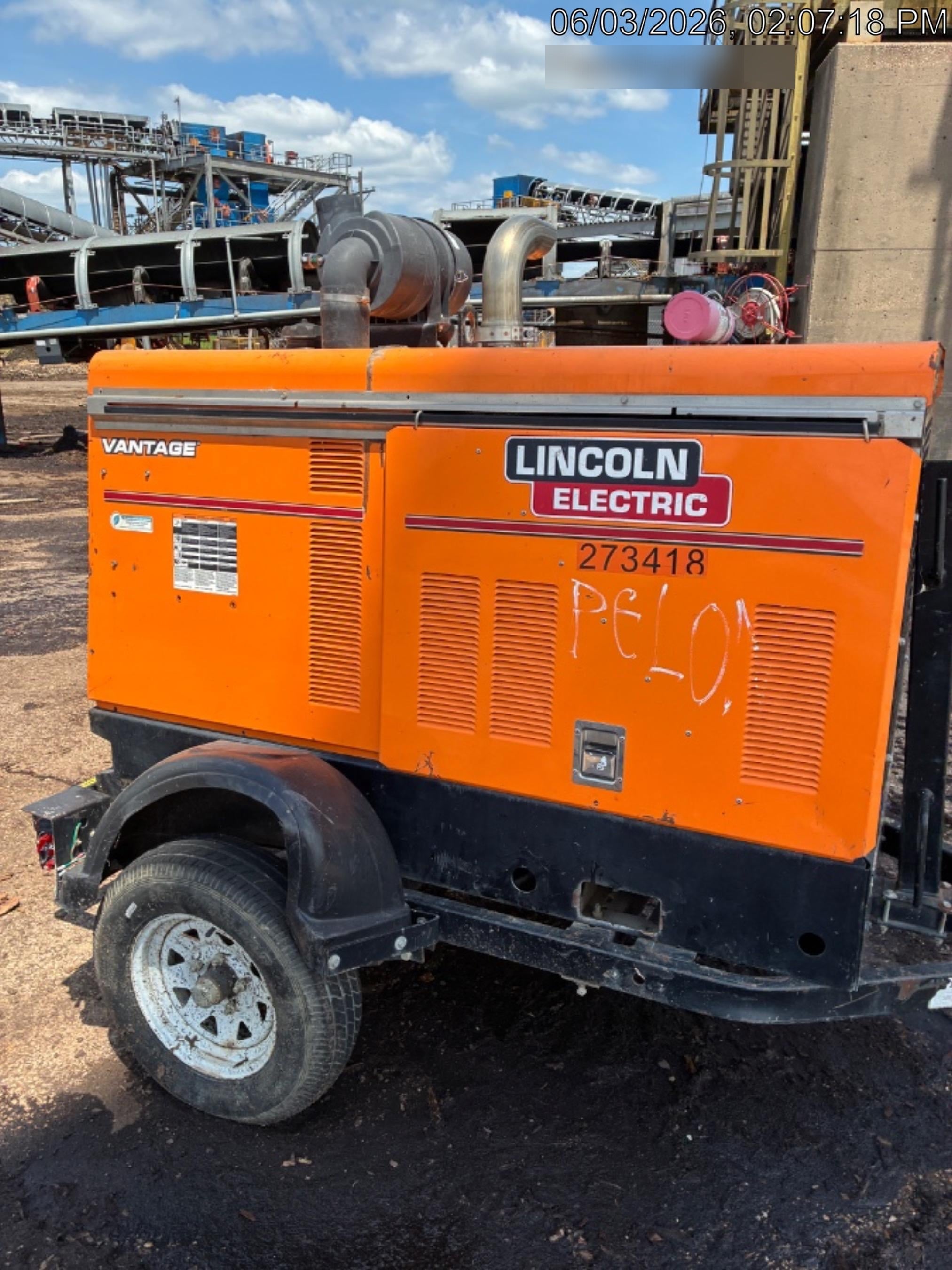 2022 Lincoln Electric Vantage 549X Crosslink Technology, Trailer Mounted, ES Decals, T3