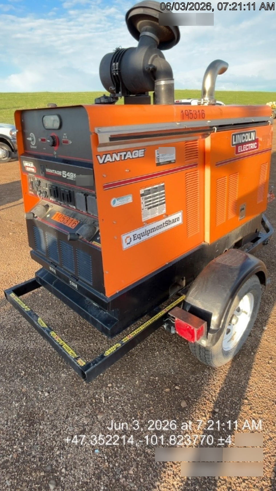 2023 Lincoln Electric Vantage 549X Crosslink Technology, Trailer Mounted, ES Decals, T3