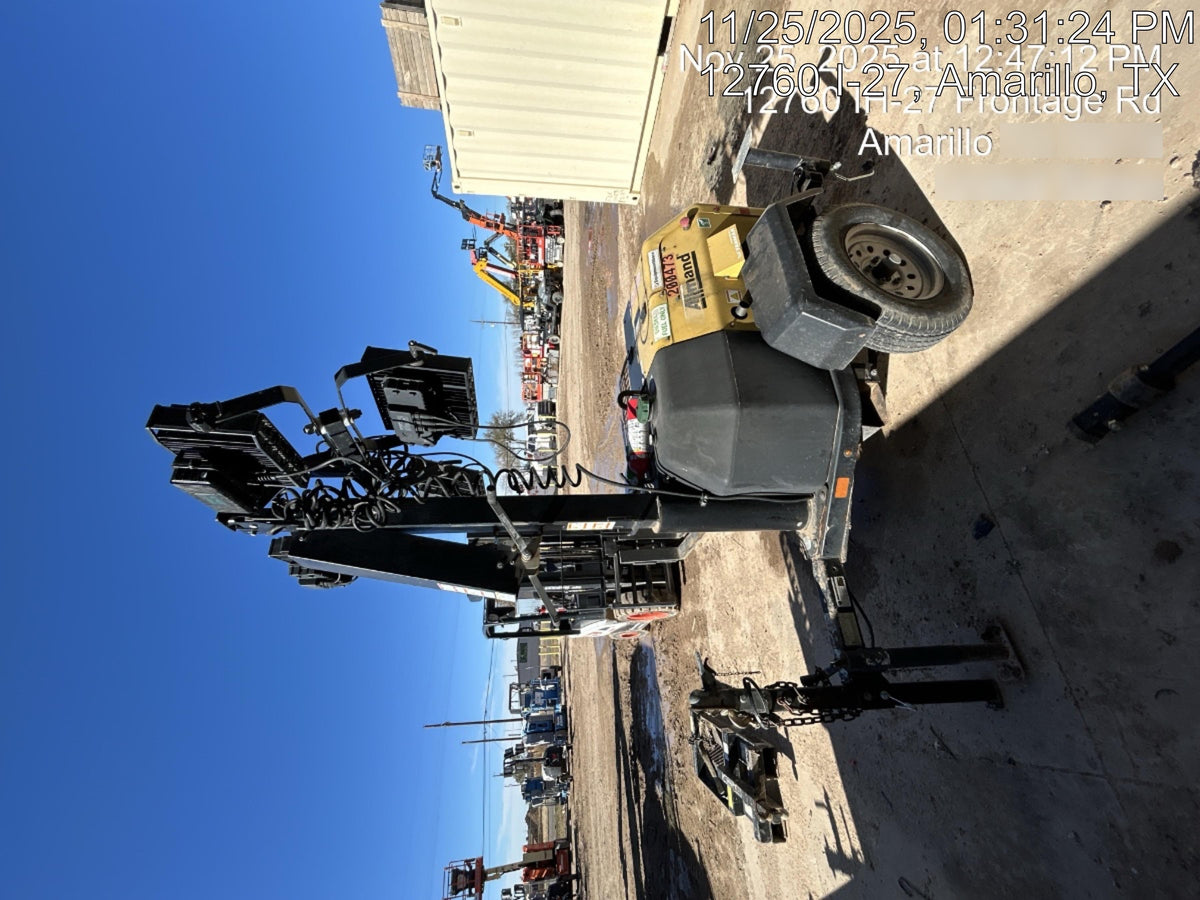 2022 Allmand NLV3GR (4) LED Light Fixture 350W, 23' Vertical Mast, 3kW Prime, Towable, Deep Sea L401, Leveling Jacks, Yanmar T4F 5.8hp