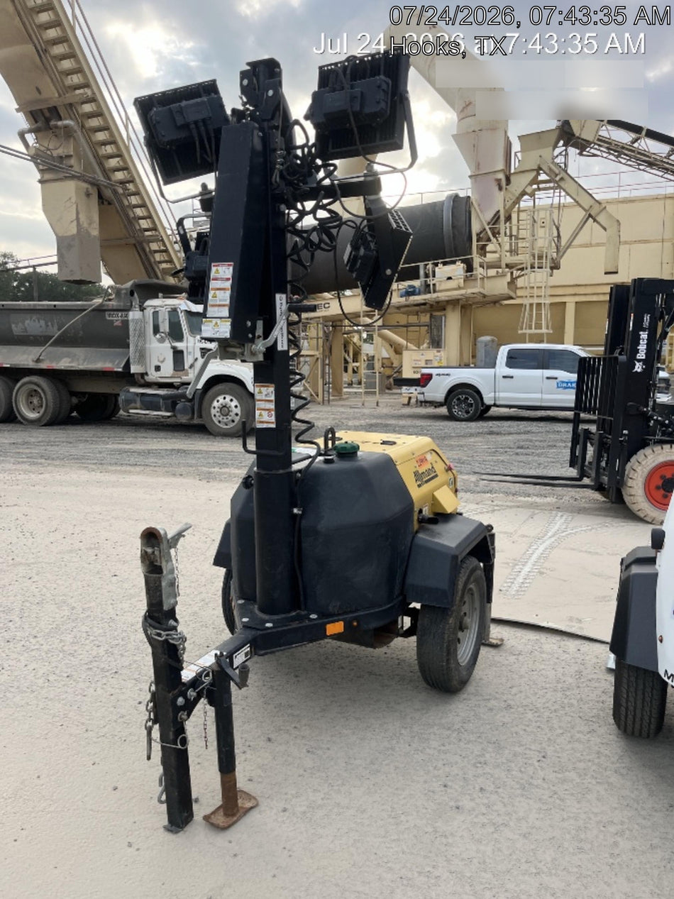 2022 Allmand NLV3GR (4) LED Light Fixture 350W, 23' Vertical Mast, 3kW Prime, Towable, Deep Sea L401, Leveling Jacks, Yanmar T4F 5.8hp