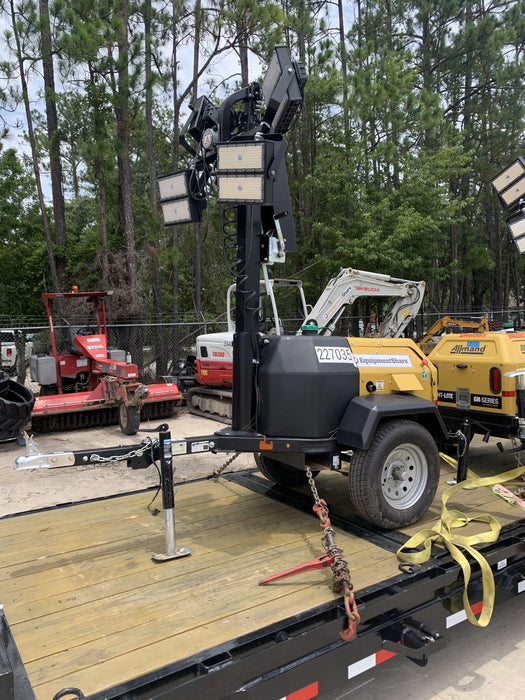 2022 Allmand NLV3GR (4) LED Light Fixture 350W, 23' Vertical Mast, 3kW Prime, Towable, Deep Sea L401, Leveling Jacks, Yanmar T4F 5.8hp