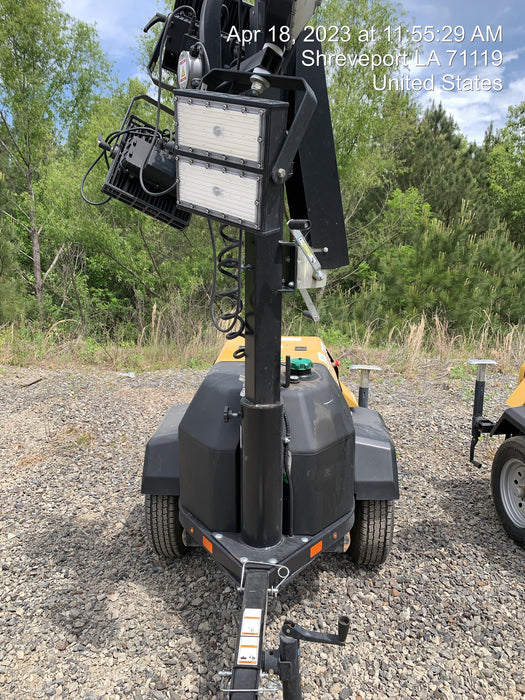 2022 Allmand NLV3GR (4) LED Light Fixture 350W, 23' Vertical Mast, 3kW Prime, Towable, Deep Sea L401, Leveling Jacks, Yanmar T4F 5.8hp
