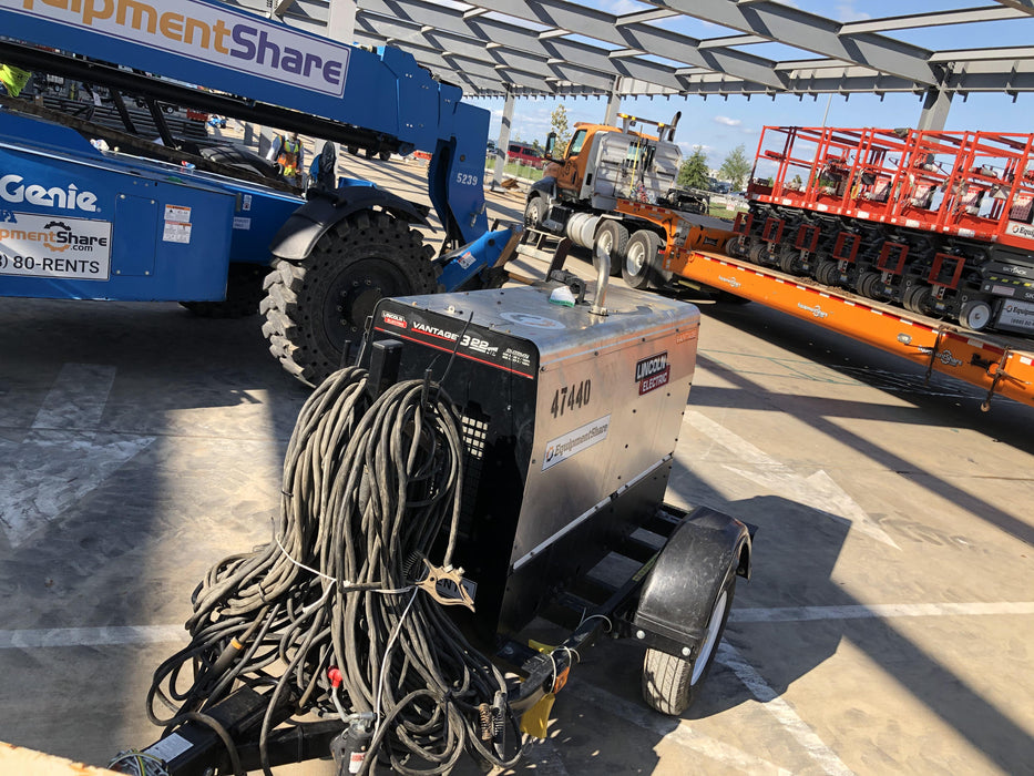 2019 Lincoln Electric Vantage 322 Ready-Pak 3, Two Wheel Trailer, Fender and Light Kit, Cable Rack