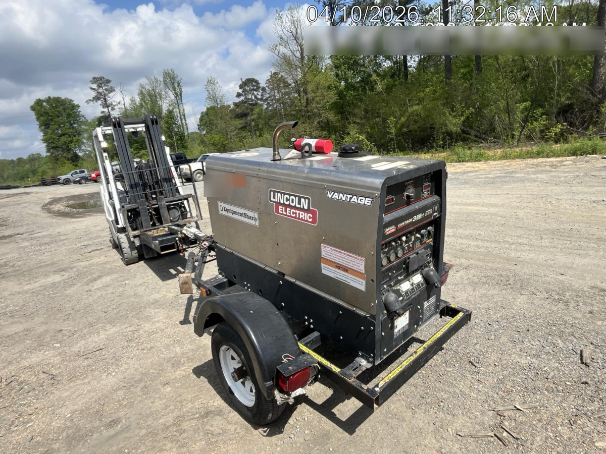 2019 Lincoln Electric Vantage 322 Ready-Pak 3, Two Wheel Trailer, Fender and Light Kit, Cable Rack