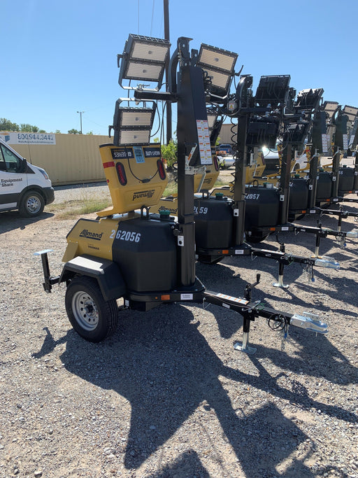 2022 Allmand NLV3GR (4) LED Light Fixture 350W, 23' Vertical Mast, 3kW Prime, Towable, ES Decals, T3