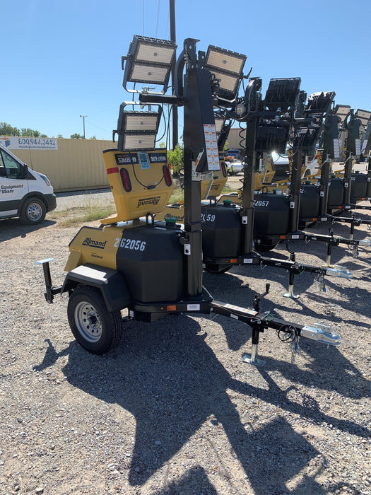 2022 Allmand NLV3GR (4) LED Light Fixture 350W, 23' Vertical Mast, 3kW Prime, Towable, ES Decals, T3
