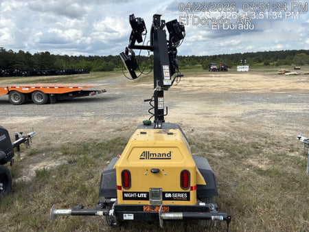 2022 Allmand NLV3GR (4) LED Light Fixture 350W, 23' Vertical Mast, 3kW Prime, Towable, Deep Sea L401, Leveling Jacks, Yanmar T4F 5.8hp