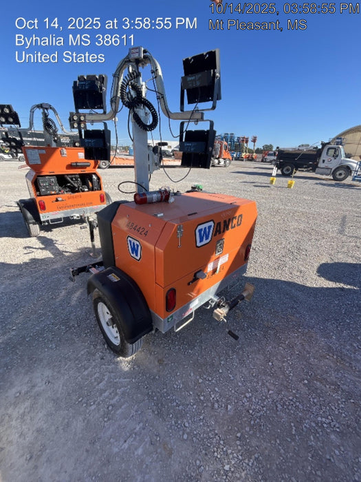 2024 Wanco WLTT-4MM4K Diesel, Mitsubishi L2E, 9.0HP @1800 rpm, Deep Sea Controller, Shore Power Plug, Auto Start, (4) 350W LED Floodlights, 4kW Generator, 60 Gal Fuel Tank, 2" Ball, T3