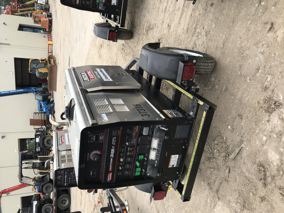 2019 Lincoln Electric Vantage 322 Ready-Pak 3, Two Wheel Trailer, Fender and Light Kit, Cable Rack