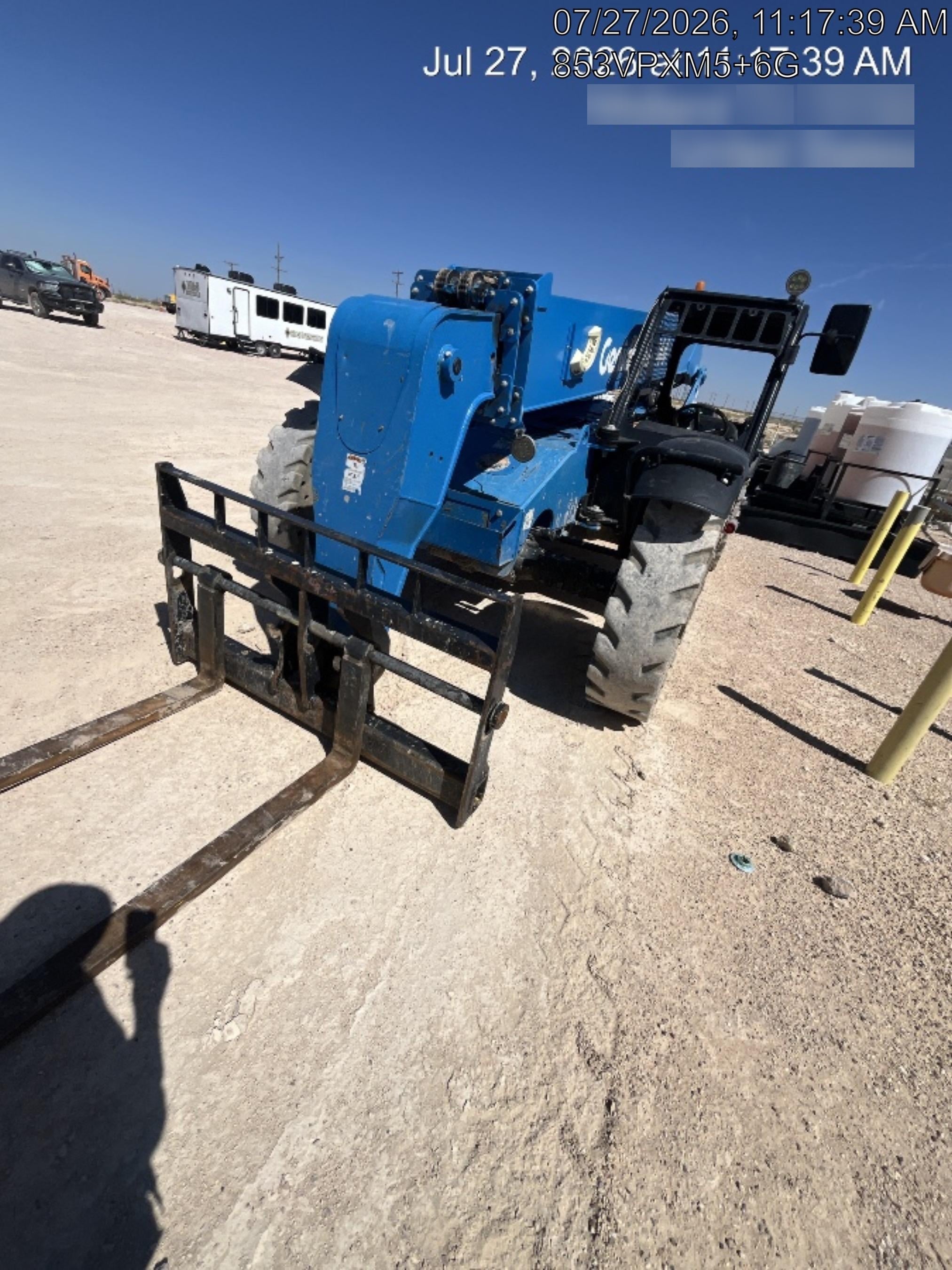 2018 Genie GTH-844 Genie GTH-844 w/Open ROPS, Solid Tires, beacon/work lights, 60" carriage/forks