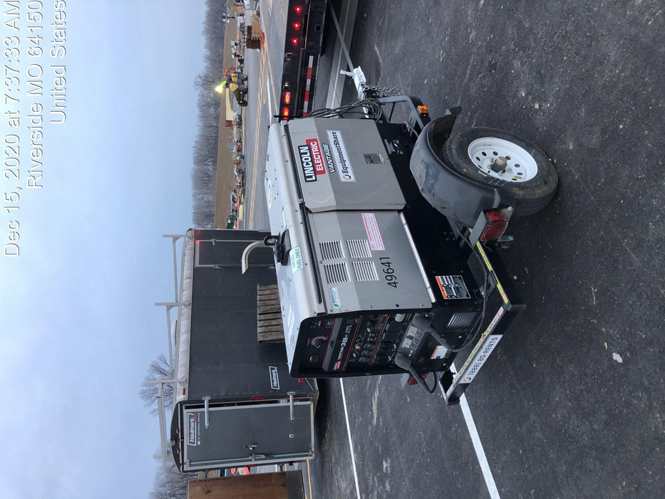 2019 Lincoln Electric Vantage 322 Ready-Pak 3, Two Wheel Trailer, Fender and Light Kit, Cable Rack