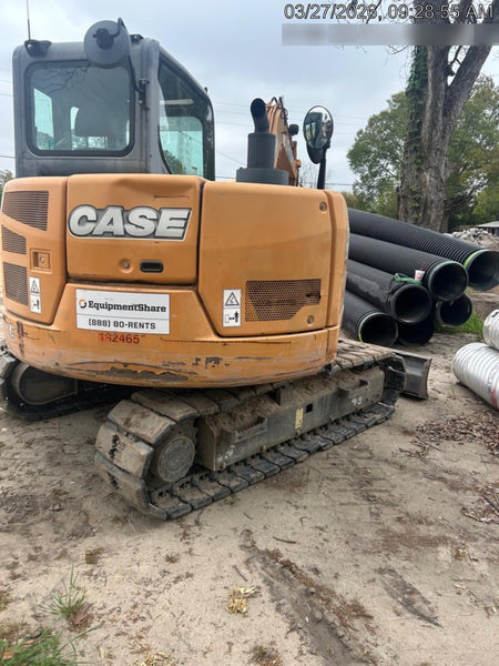 2015 Case CX80C CLOSED CAB, A/C, RUBBER TRACKS PADS, 7'-2" ARM