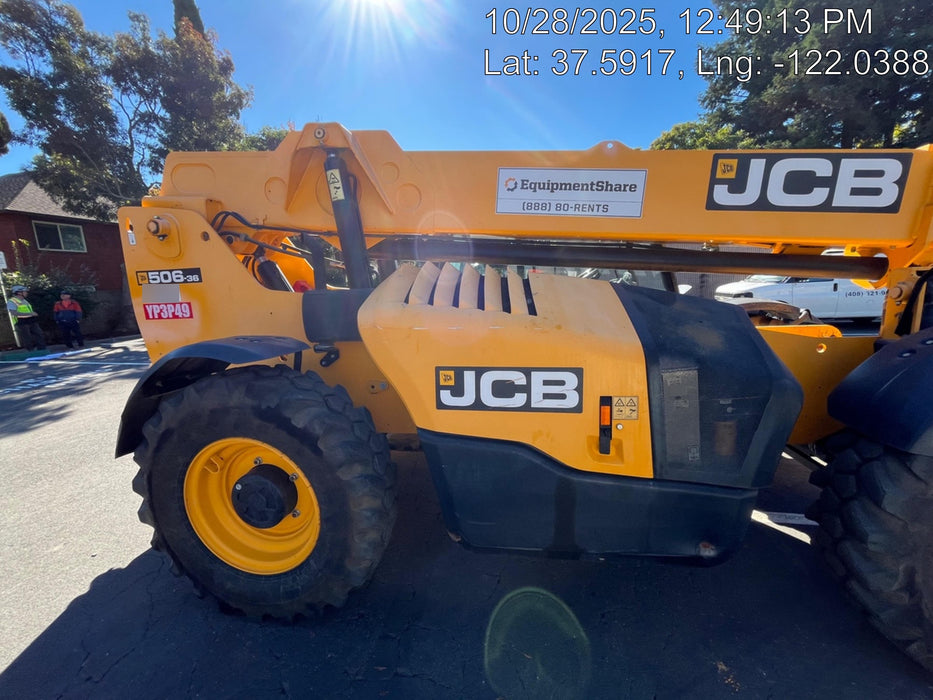 2019 JCB 506-36 Canopy, 74 HP, Foam Filled Tires, STD Worklight, Beacon, Aux Hydraulics, Lifting Eye, Back up Alarm 48" Carriage/48" Forks
