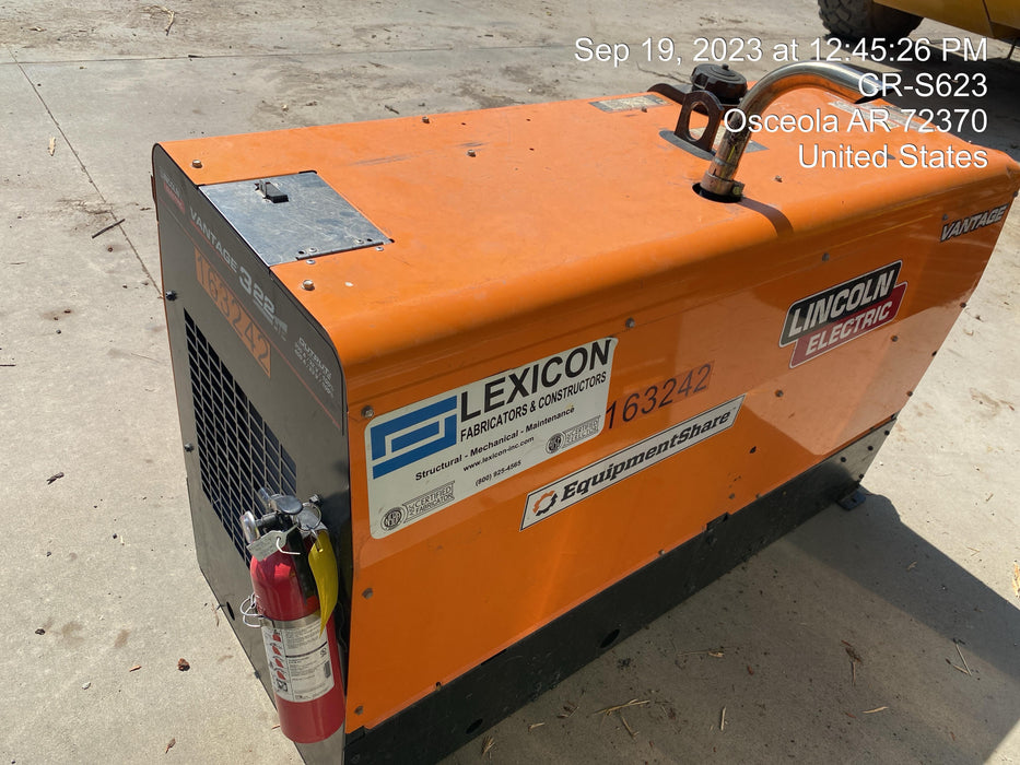 2021 Lincoln Electric Vantage 322 Vantage 322 Ready Pak 3 w/ Decals, ORANGE (includes trailer, cable rack, fender light kit) NO Telematics