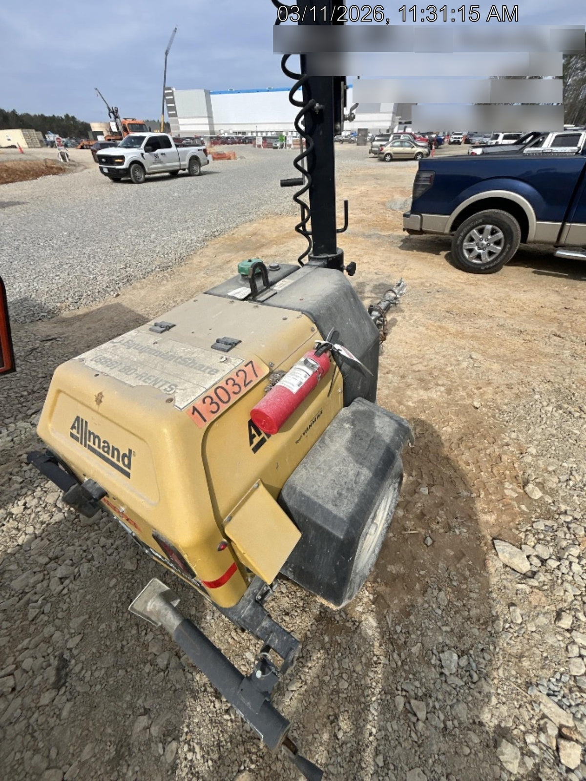 2021 Allmand NLV3GR (4) LED Light Fixture 350W, 23' Vertical Mast, 3kW Prime, Towable, Deep Sea L401, Leveling Jacks, Yanmar T4F 5.8hp