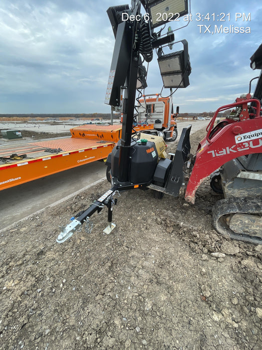 2022 Allmand NLV3GR (4) LED Light Fixture 350W, 23' Vertical Mast, 3kW Prime, Towable, ES Decals, T3