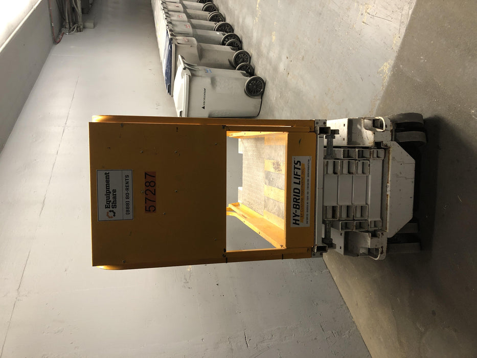 Custom Equipment HB-1430 Hy-Brid Scissor Lift
Platform capacity up to 670 lbs
Working height up to 20 ft
Weighs under 1,700 lbs
Non-marking wheels