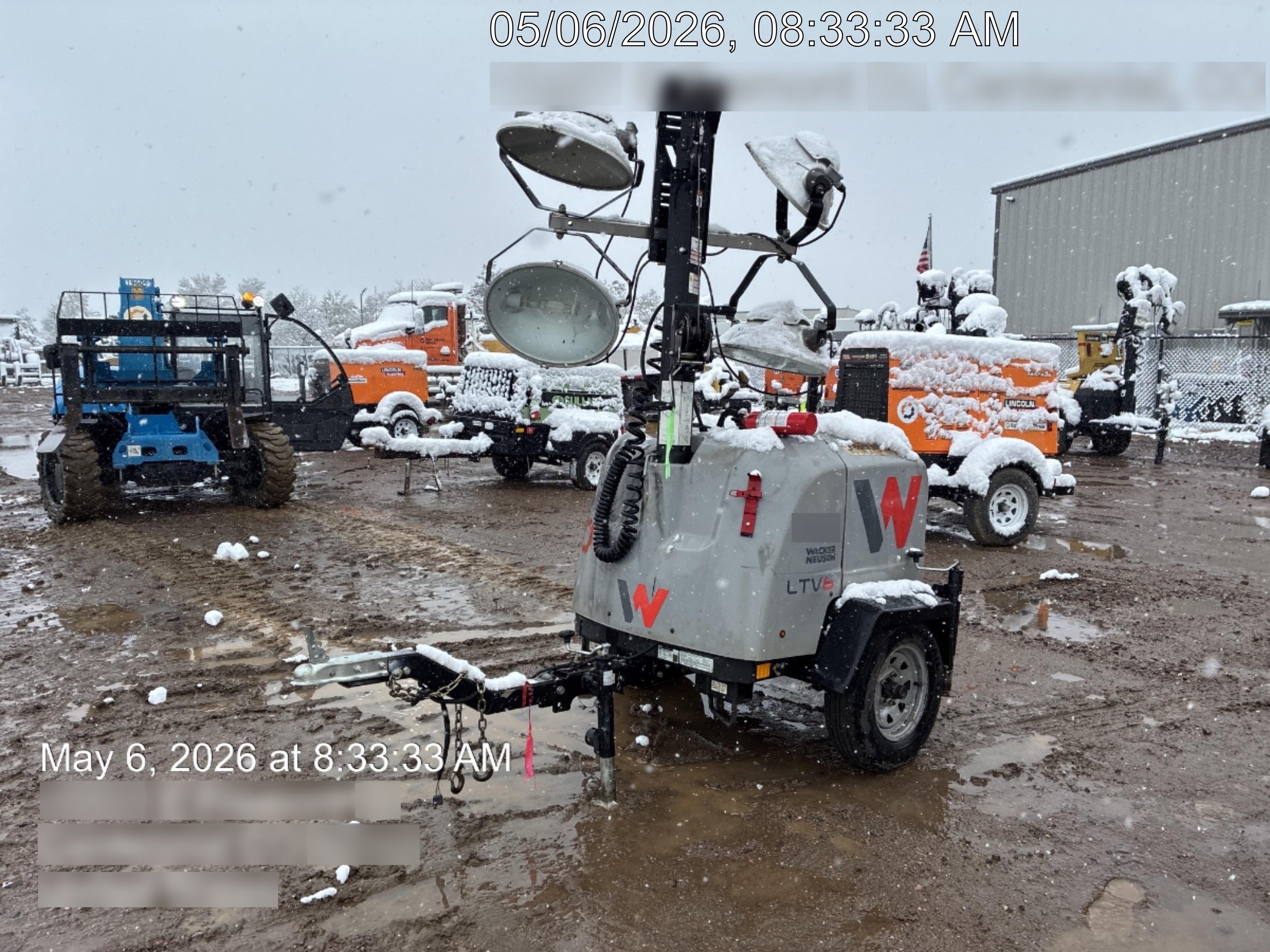 2019 Wacker Neuson LTV6L-MH Mobile Light Tower w/Fuel Level Sensor Installed