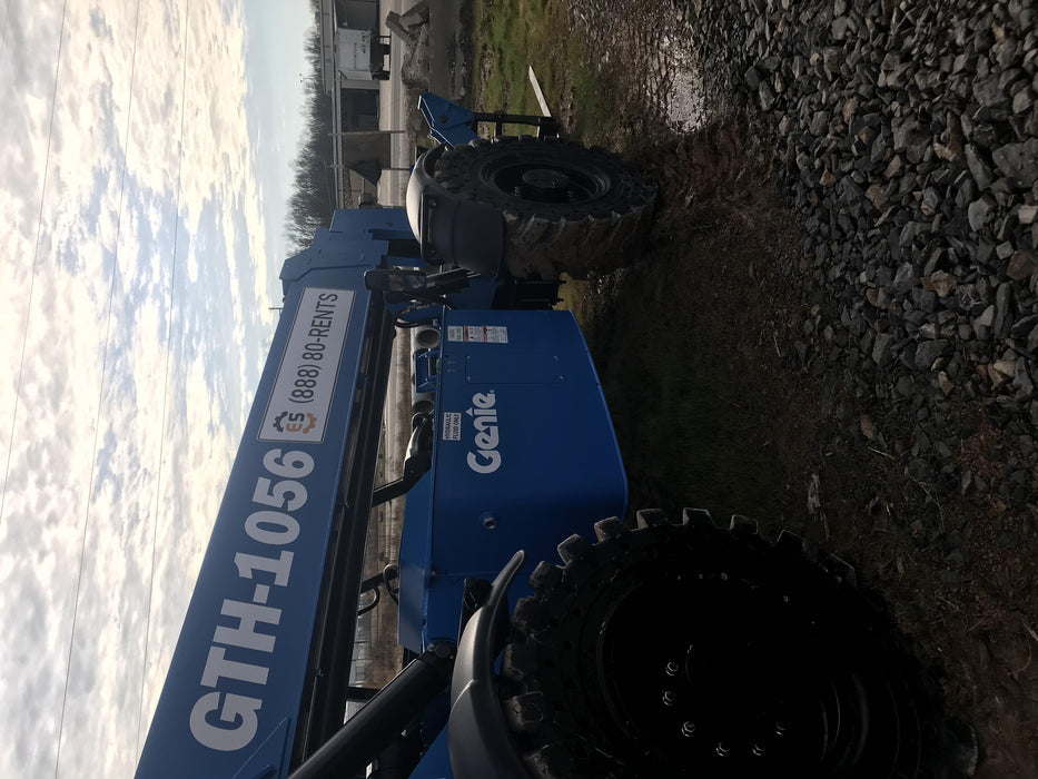 2019 Genie GTH-1056 Canopy, Solid RT Tires, LED Work Lights, Beacon 60" QA Carriage, 60" Forks