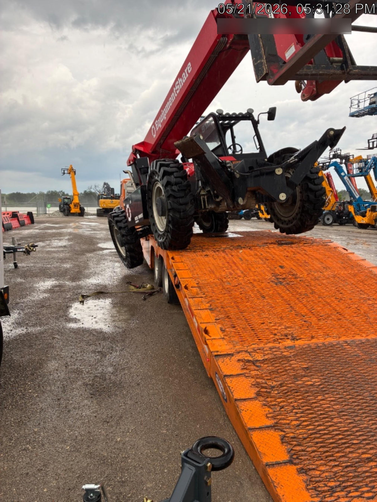 2019 JCB 510-56 Open ROPS, 74 HP, Solid Tires, Worklights, Beacon, Aux Hydraulics, Lifting Eye 66" Carriage/60" Forks