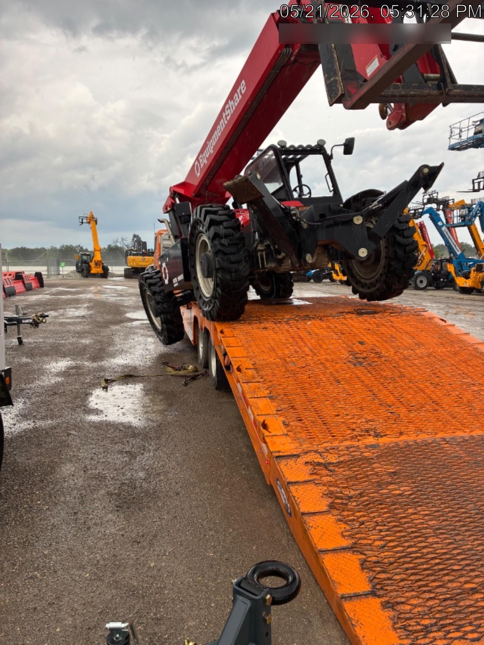 2019 JCB 510-56 Open ROPS, 74 HP, Solid Tires, Worklights, Beacon, Aux Hydraulics, Lifting Eye 66" Carriage/60" Forks
