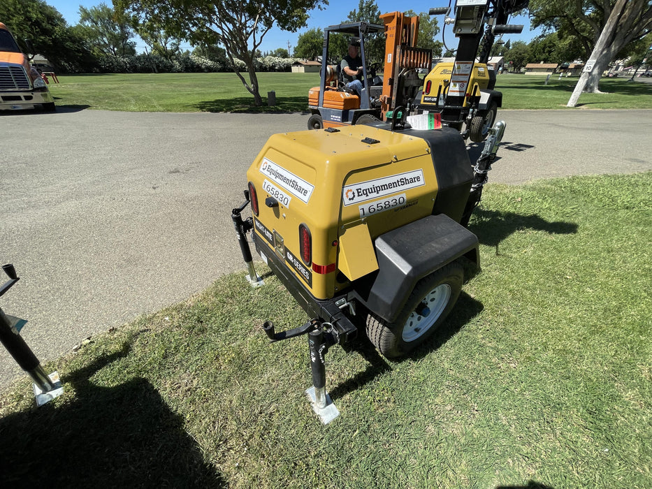 2021 Allmand NLV3GR (4) LED Light Fixture 350W, 23' Vertical Mast, 3kW Prime, Towable, Deep Sea L401, Leveling Jacks, Yanmar T4F 5.8hp