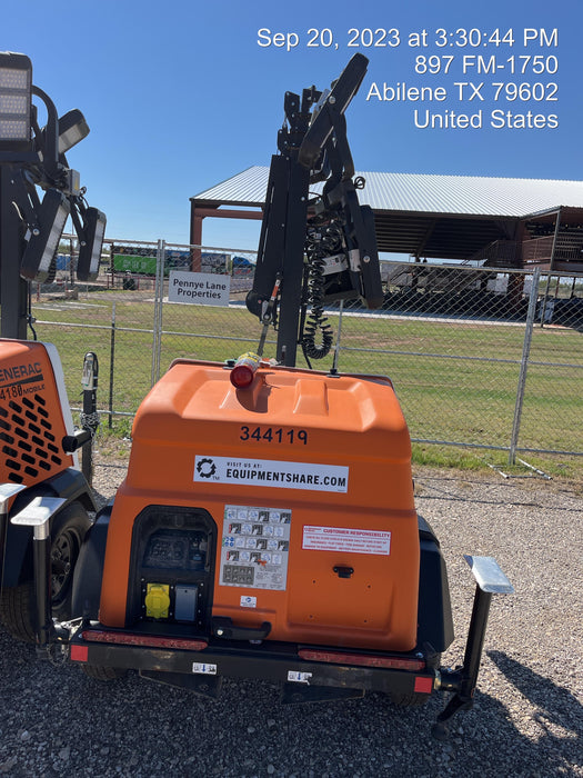 2023 Generac MLT2 Diesel, Flex Switch 120V Input, Powerzone Controller, (4) 320W LED Lights, 4kW Generator, 39.9 Gal Fuel Tank, 2" Ball, T3