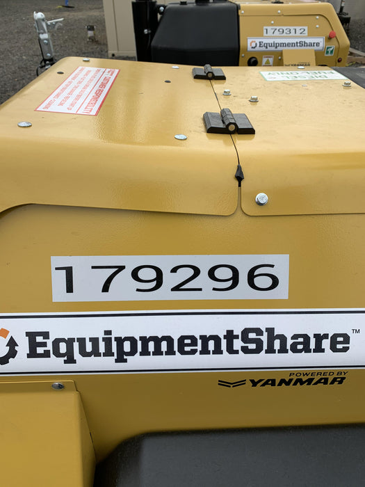 Allmand NLV3GR (4) LED Light Fixture 350W, 23' Vertical Mast, 3kW Prime, Towable, Deep Sea L401, Leveling Jacks, Yanmar T4F 5.8hp