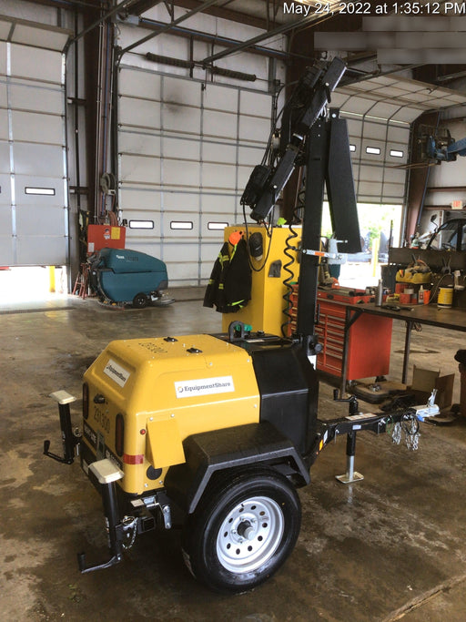 2022 Allmand NLV3GR (4) LED Light Fixture 350W, 23' Vertical Mast, 3kW Prime, Towable, Deep Sea L401, Leveling Jacks, Yanmar T4F 5.8hp