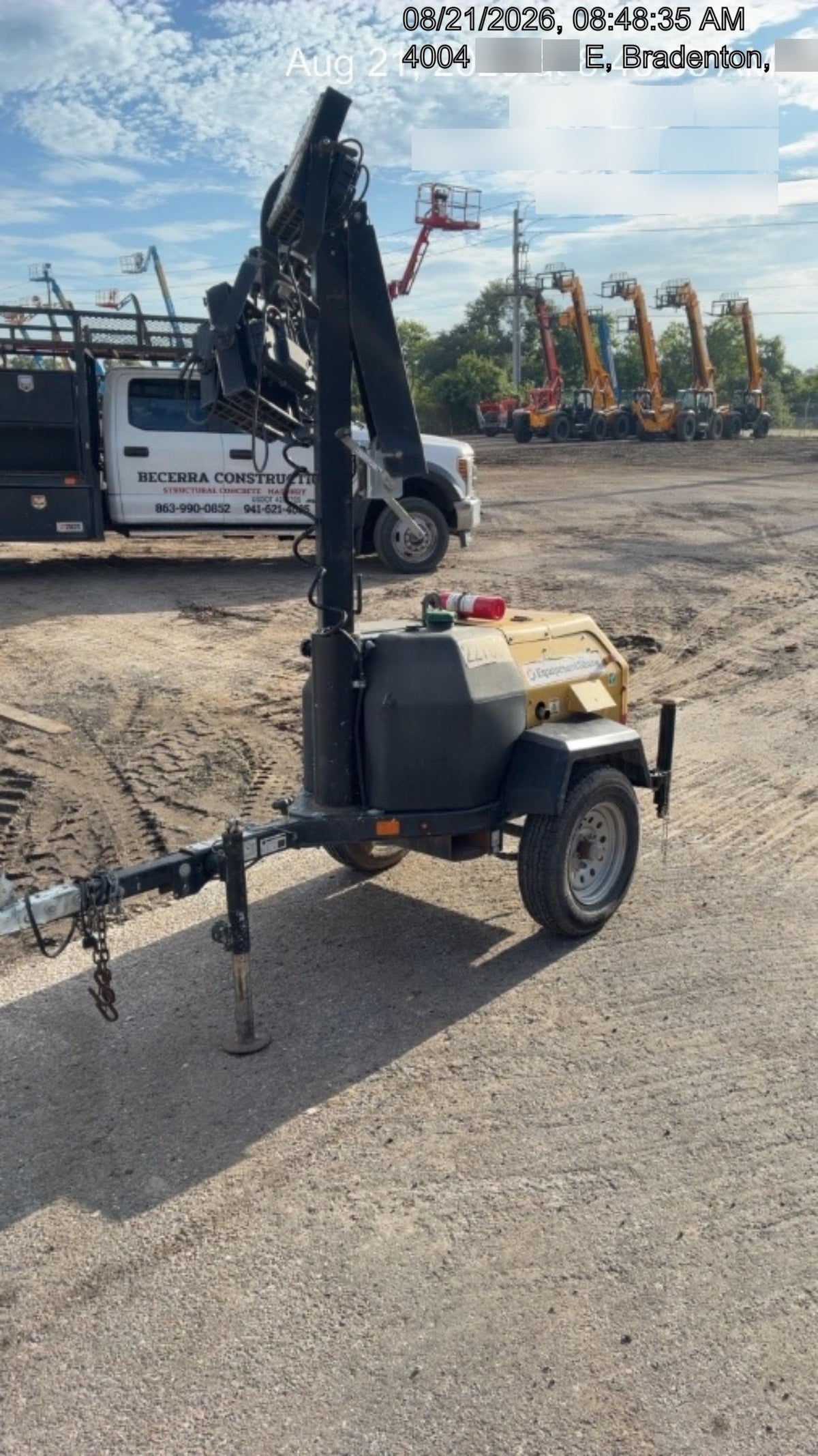 2022 Allmand NLV3GR (4) LED Light Fixture 350W, 23' Vertical Mast, 3kW Prime, Towable, Deep Sea L401, Leveling Jacks, Yanmar T4F 5.8hp