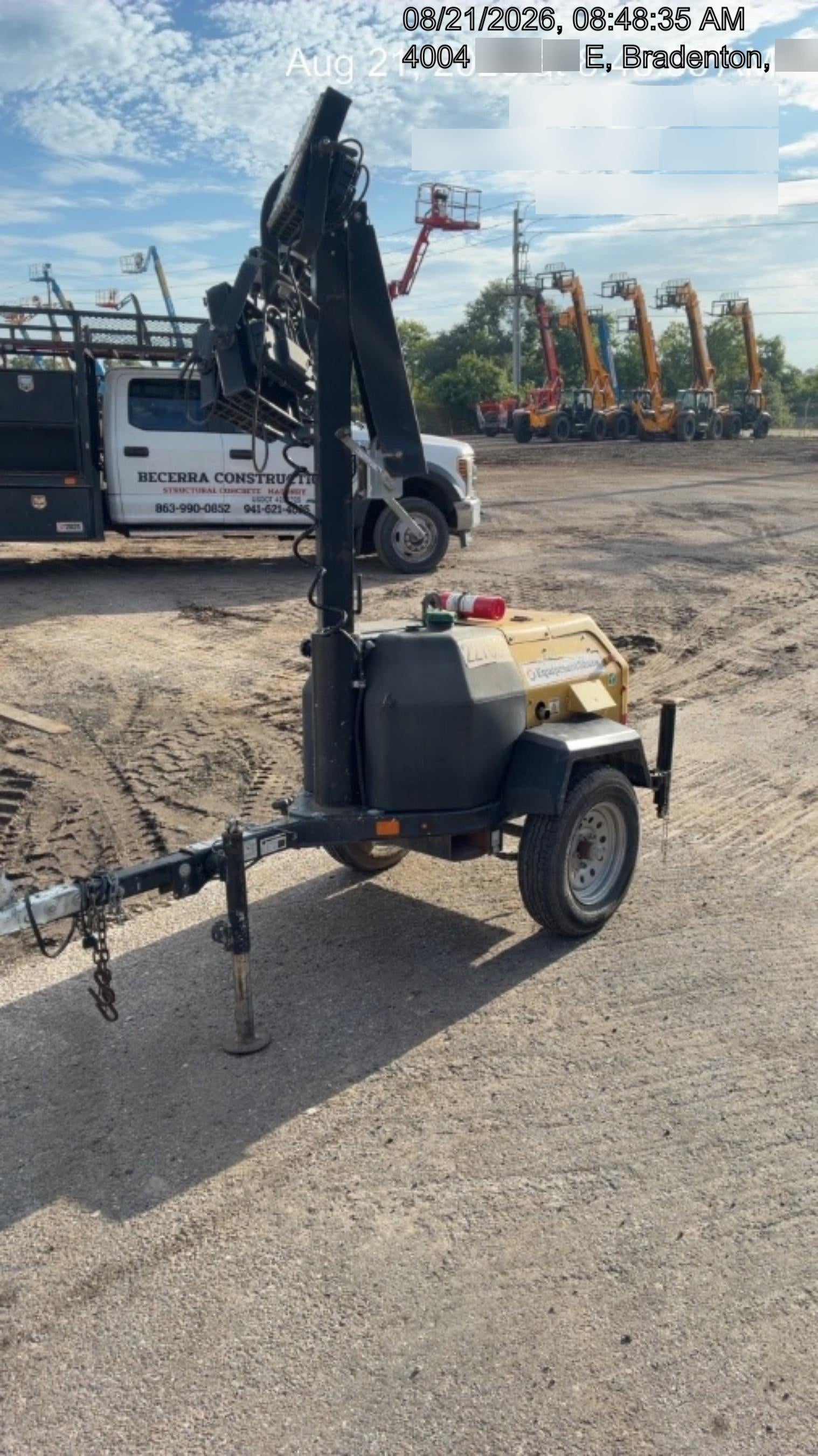 2022 Allmand NLV3GR (4) LED Light Fixture 350W, 23' Vertical Mast, 3kW Prime, Towable, Deep Sea L401, Leveling Jacks, Yanmar T4F 5.8hp