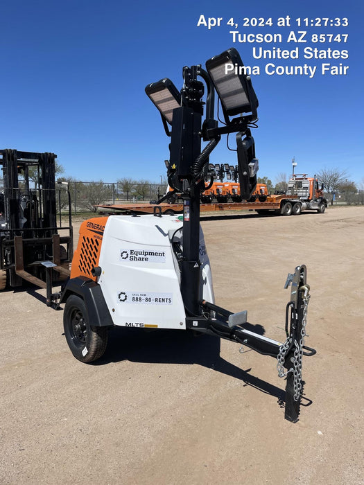 2024 Generac MLT2 Diesel, Flex Switch 120V Input, Powerzone Controller, 
(4) 320W LED Lights, 4kW Generator, 39.9 Gal Fuel Tank, 2" Ball, T3