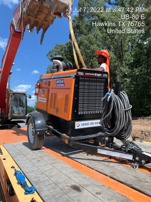 2021 Lincoln Electric Vantage 549X Ready Pak 3, ORANGE (includes trailer, cable rack, fender light kit)