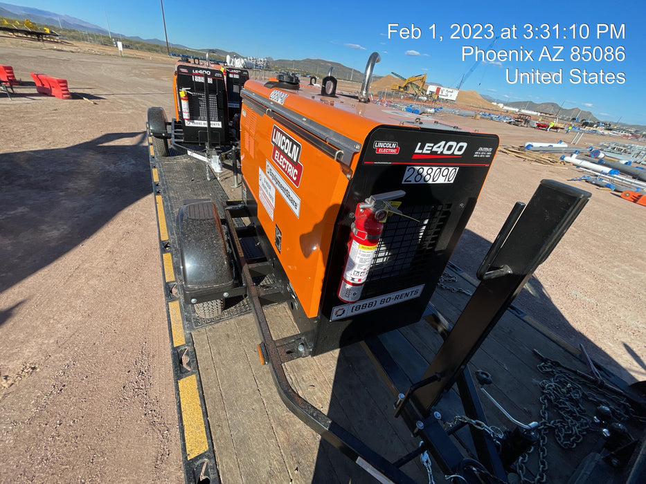 2023 Lincoln Electric LE400 Kubota V1505, Trlr, Cable Rack, Light Kit, ES Decals, T3