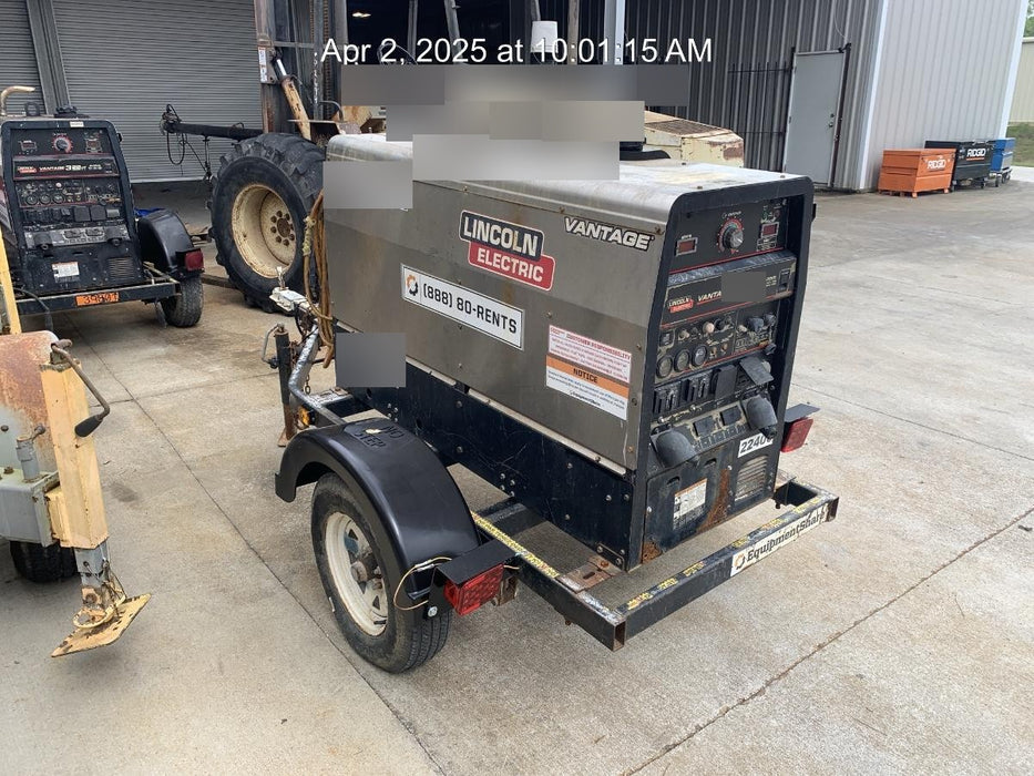 2019 Lincoln Electric Vantage 322 Welder Ready-Pak 3, Two wheel trailer, Fender and Light kit, Cable Rack