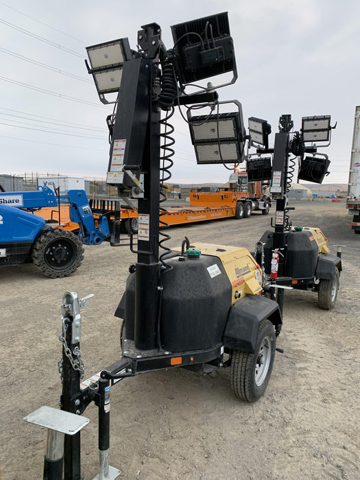 2020 Allmand NLV3GR (4) LED Light Fixture 350W, 23' Vertical Mast, 3kW Prime, Towable, Deep Sea L401, Leveling Jacks, Yanmar T4F 5.8hp