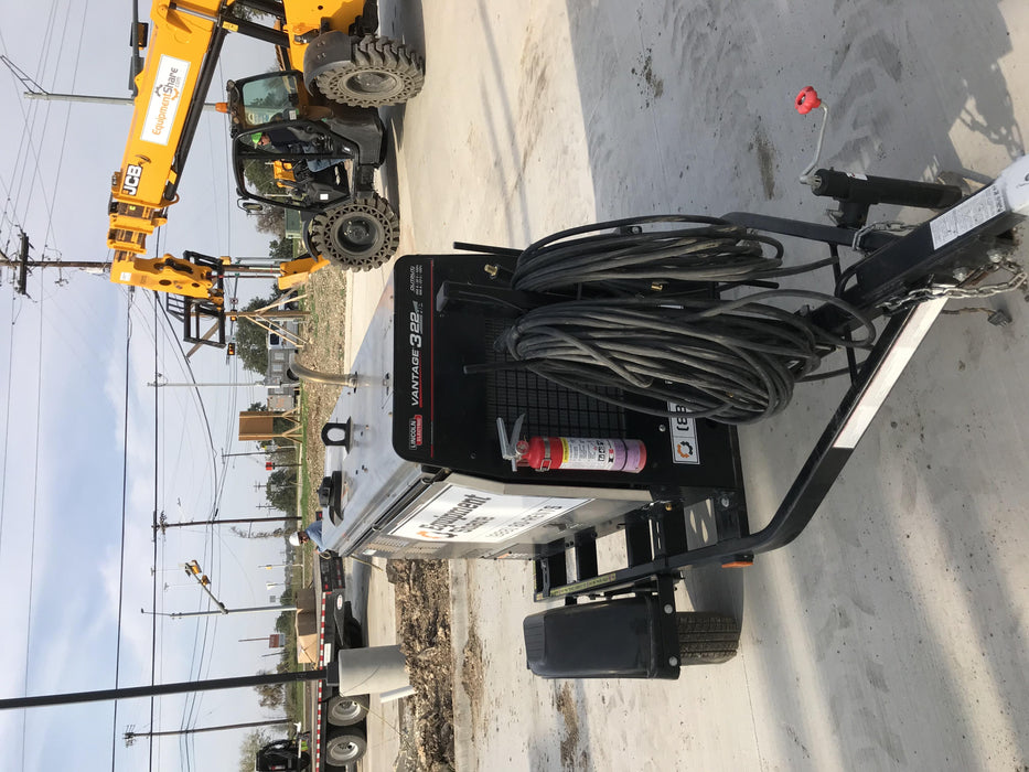 2019 Lincoln Electric Vantage 322 Welder Ready-Pak 3, Two wheel trailer, Fender and Light kit, Cable Rack