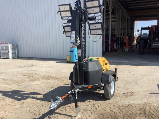 2021 Allmand NLV3GR (4) LED Light Fixture 350W, 23' Vertical Mast, 3kW Prime, Towable, Deep Sea L401, Leveling Jacks, Yanmar T4F 5.8hp