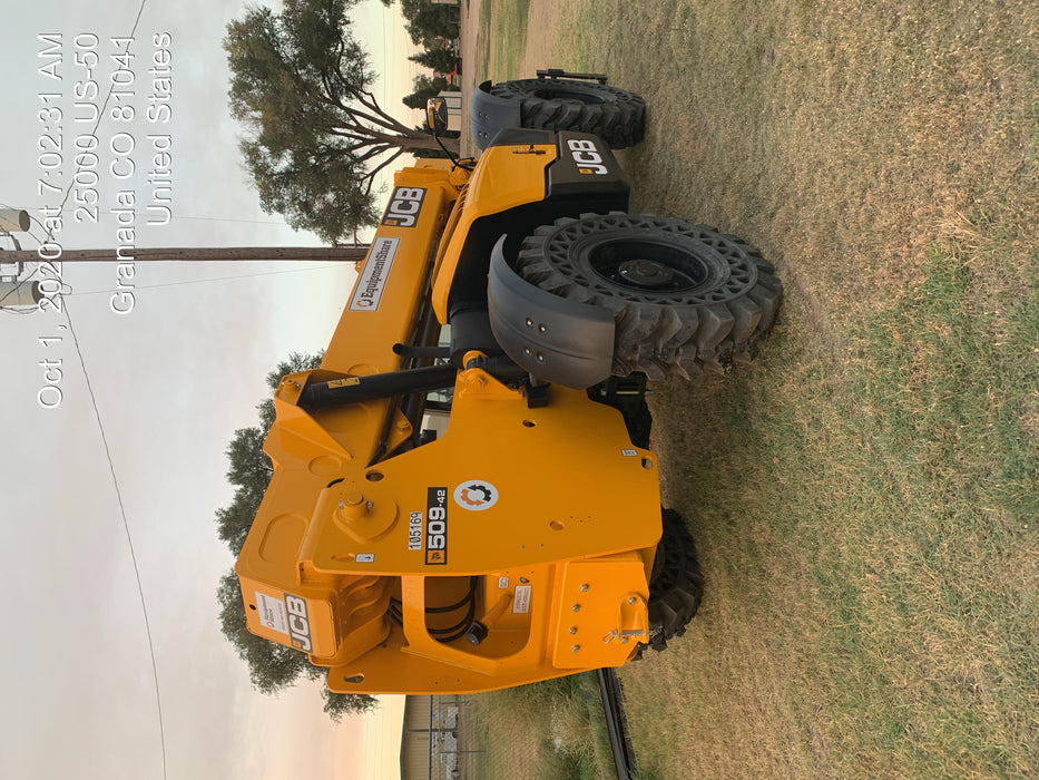 2020 JCB 509-42 Canopy, Solid Tires, Work Lights, Beacon, Aux Hydraulics, Back up Alarm, Lifting Eye, ES Decals