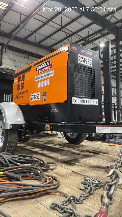 2022 Lincoln Electric LE400 Kubota V1505, Trlr, Cable Rack, Light Kit, ES Decals, T3