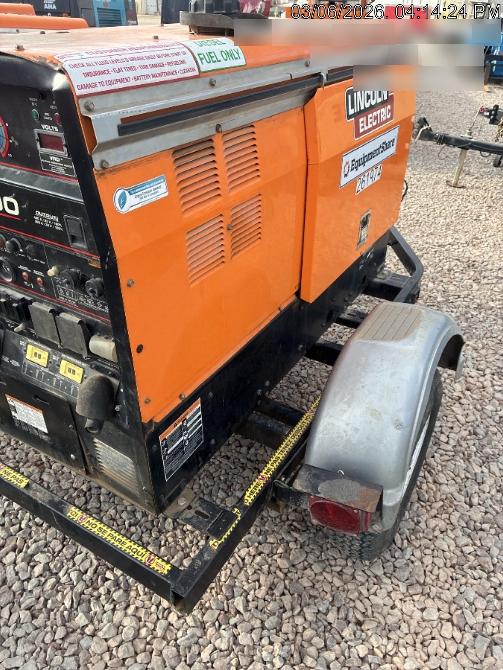 2022 Lincoln Electric LE400 Kubota V1505, Trlr, Cable Rack, Light Kit, ES Decals, T3