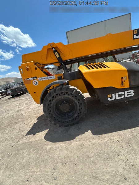 2019 JCB 509-42 Cab/Heat/Air, 74 HP, Solid Tires, STD Worklight, Beacon, Aux Hydraulics, Lifting Eye, Back up Alarm w/66" Carriage/60" Forks