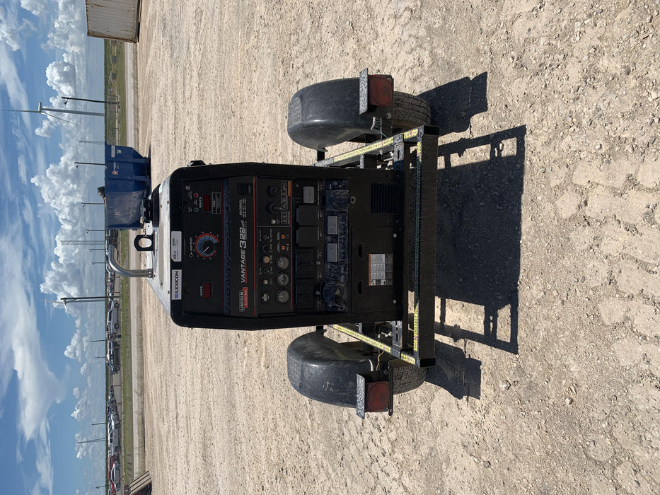 2019 Lincoln Electric Vantage 322 Welder Ready-Pak 3, Two wheel trailer, Fender and Light kit, Cable Rack