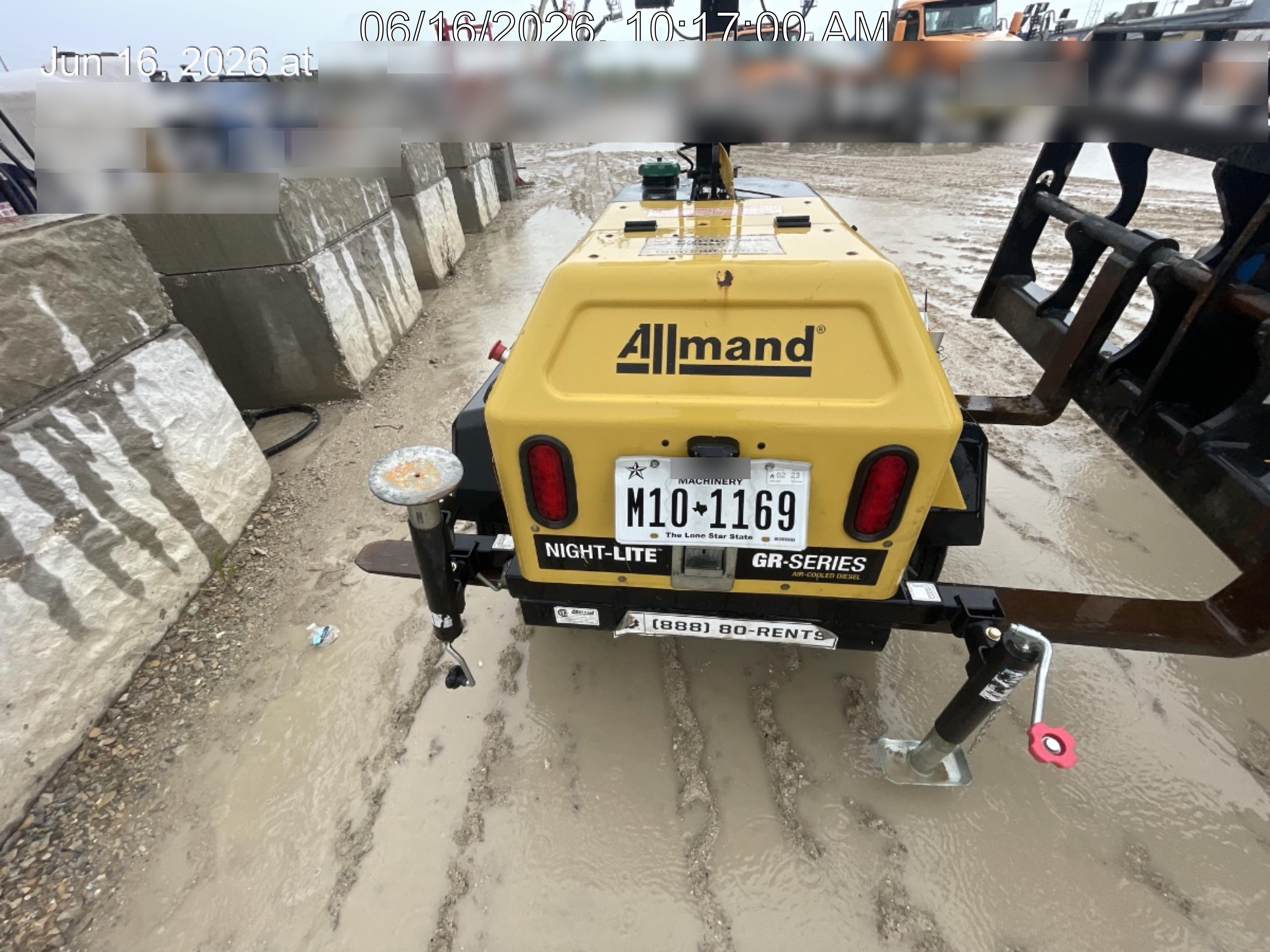 2022 Allmand NLV3GR (4) LED Light Fixture 350W, 23' Vertical Mast, 3kW Prime, Towable, Deep Sea L401, Leveling Jacks, Yanmar T4F 5.8hp