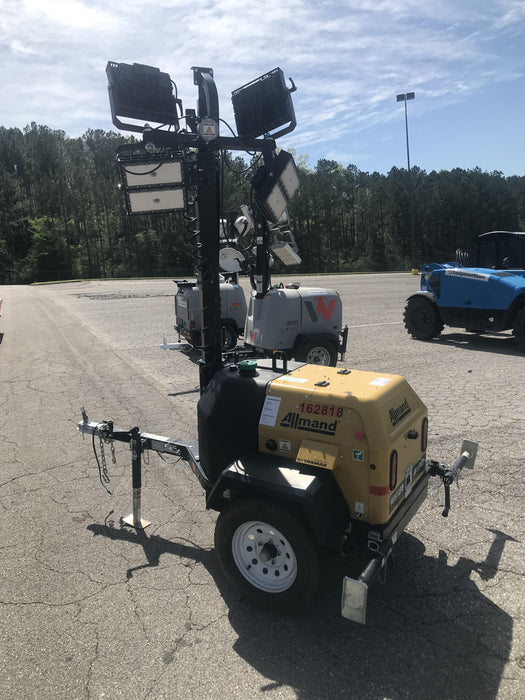 2021 Allmand NLV3GR (4) LED Light Fixture 350W, 23' Vertical Mast, 3kW Prime, Towable, Deep Sea L401, Leveling Jacks, Yanmar T4F 5.8hp