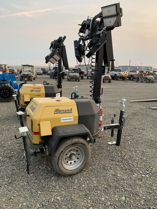 2020 Allmand NLV3GR (4) LED Light Fixture 350W, 23' Vertical Mast, 3kW Prime, Towable, Deep Sea L401, Leveling Jacks, Yanmar T4F 5.8hp