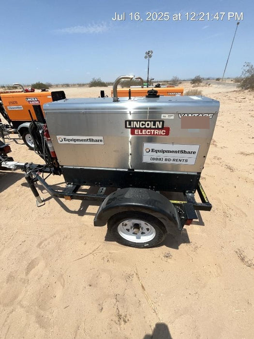 2019 Lincoln Electric Vantage 322 Welder Ready-Pak 3, Two wheel trailer, Fender and Light kit, Cable Rack