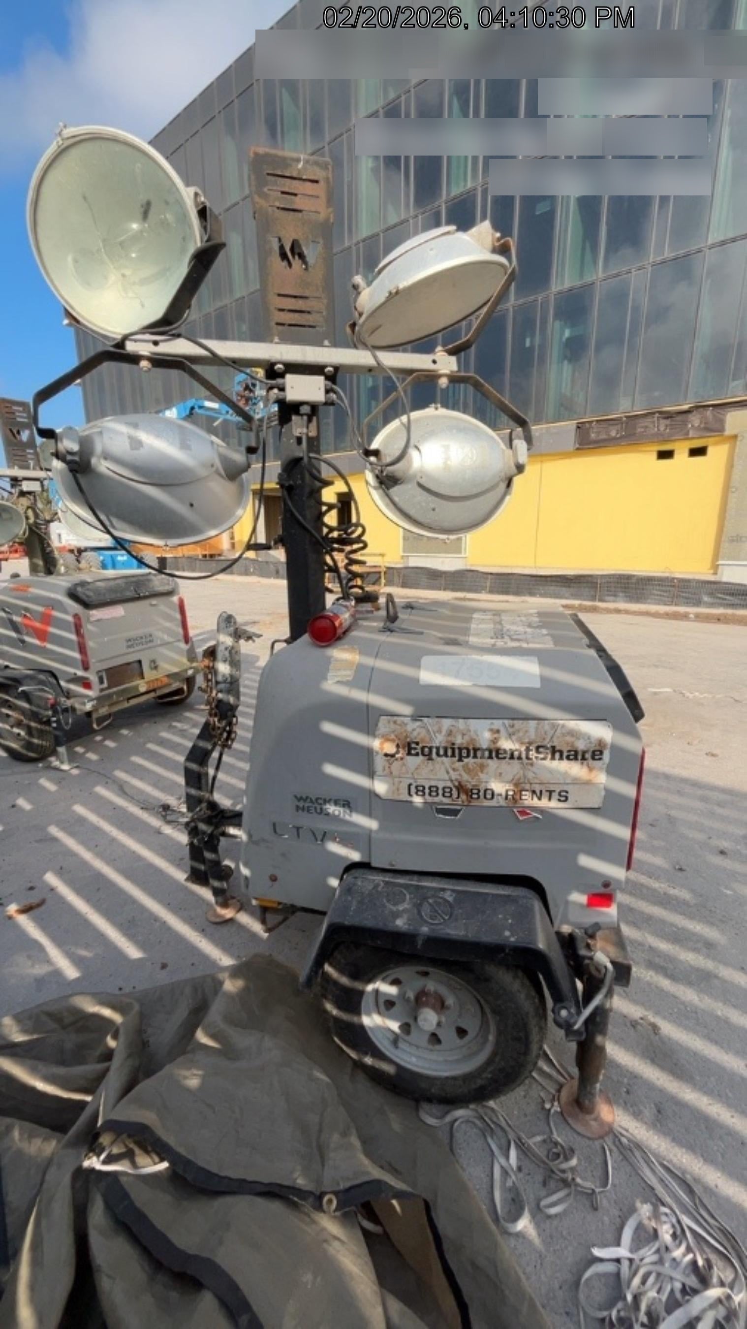 2018 Wacker Neuson LTV6K-MH Wacker Neuson LTV6K Mobile Light Tower w/Fuel Level Sensor Installed, Trailer VIN 5XFLV0416JM004545