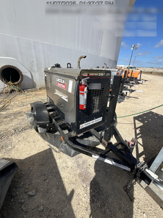 2019 Lincoln Electric Vantage 322 Welder Ready-Pak 3, Two wheel trailer, Fender and Light kit, Cable Rack
